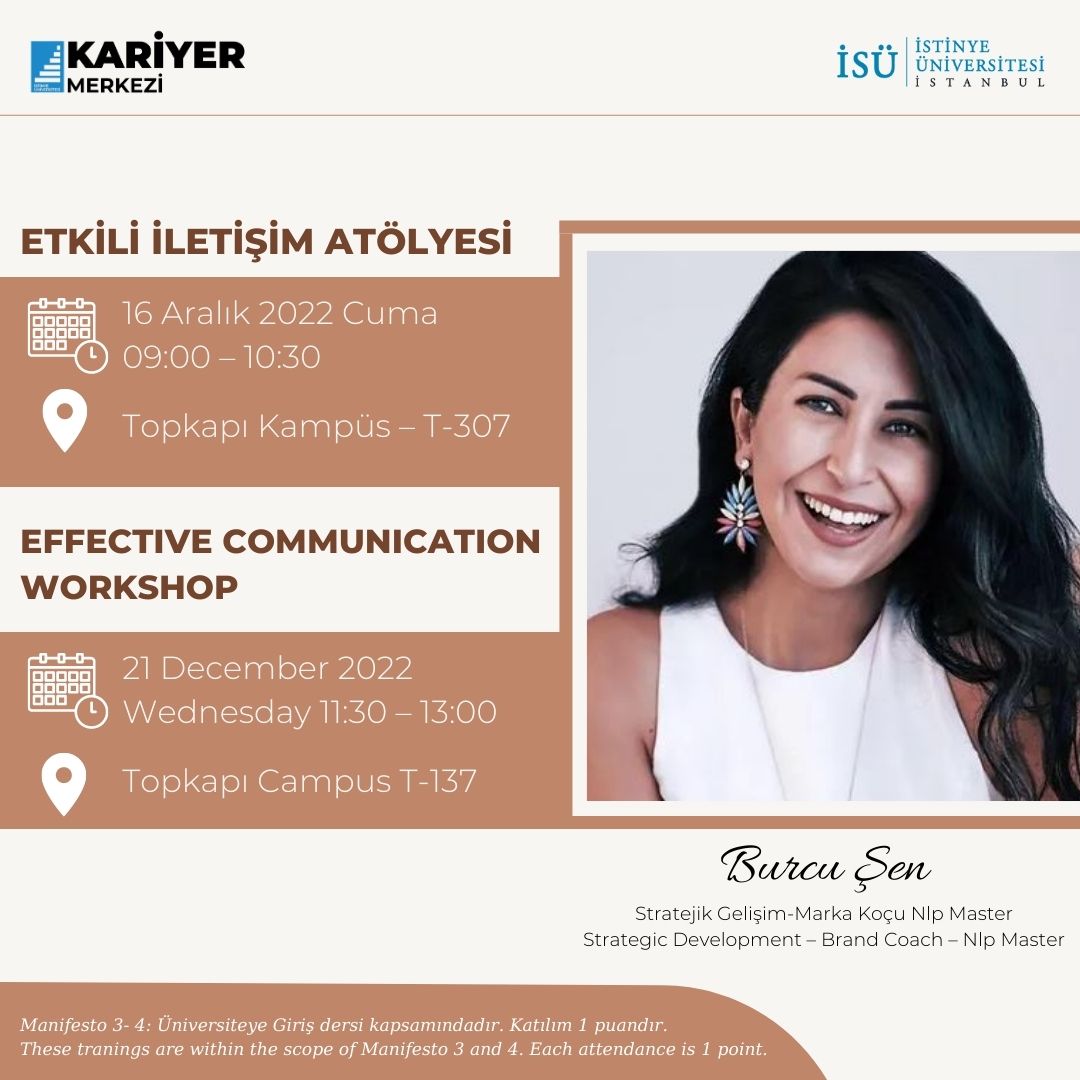 (16.12.2022) Etkili İletişim Atölyesi (21.12.2022) Effective Communıcation Workshop